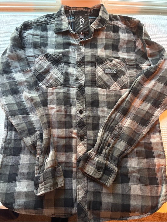 Alpinestars Other - Alpinestars Black and Gray Plaid Button-Down Shirt
